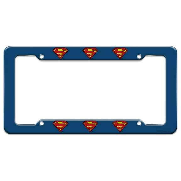 Superman Classic S Shield Logo License Plate Tag Frame