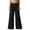 Black, variant on Womens Draped Low Waist Wide Leg Yoga Pants 2 in 1 Skort Style with Adjustable Kangaroo Pocket Long Lounge Pants