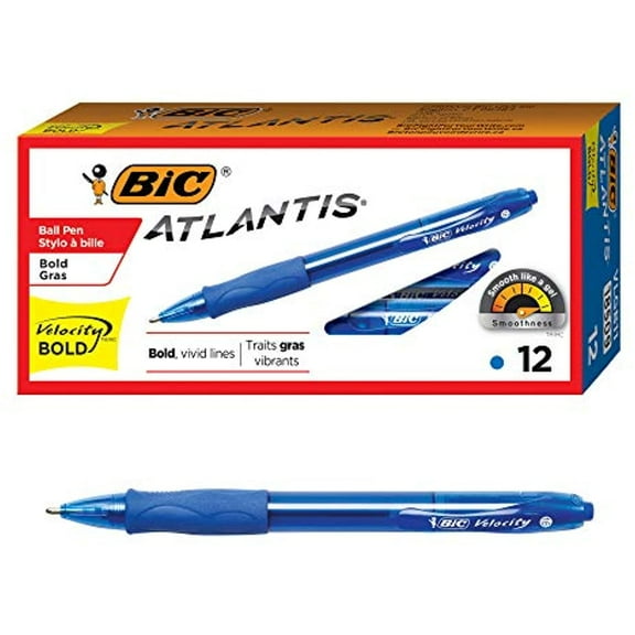 BIC Velocity Bold Ball Pen 1.6mm Blue 12ct (VLGB11-Blu)