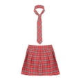 thumbnail image 3 of Eandarui Womens Plaid Pleated Mini Skater Skirt with Necktie High Waisted School Skirt Outfits Red 3XL, 3 of 7