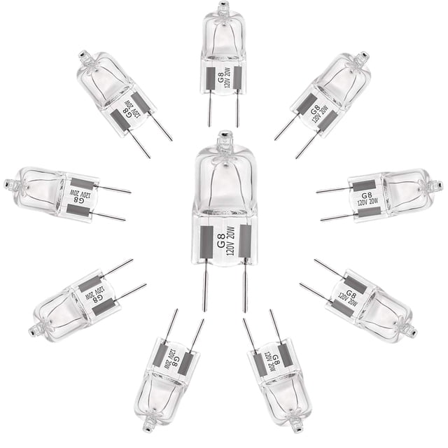 Bombillas YBEK G8 20W 120V blanco cálido 2700K paquete de 10