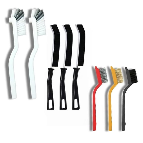 Pakyozj 8 Pack Crevice Cleaning Brush Set, Hard Bristle Detail Brush Set for Deep Cleaning Kitchen, Bathroom, Grout, Sink, Bottle, Blender, Corners, Tight Spaces
