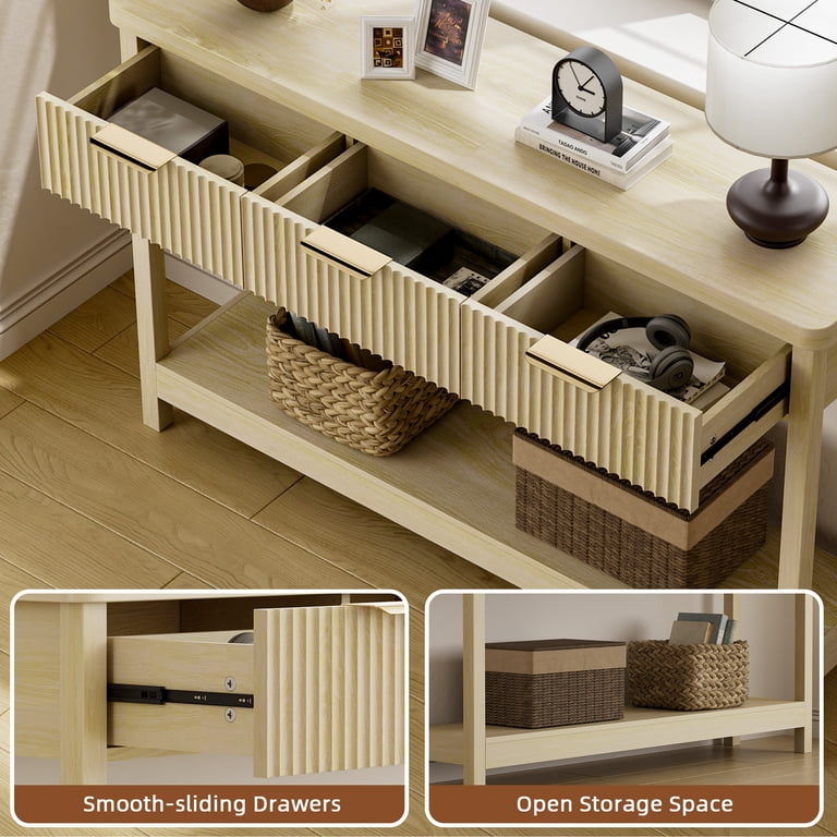 Aufeile 51" Console Table With Fluted Design and Drawers photo 6