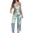 thumbnail image 2 of Little Cherry Print Pajamas Set Spring And Summer Suspenders Trousers Two Piece Set Summer Thin Ice Silk Home Clothes For Women, 2 of 4