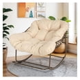 thumbnail image 6 of JTAOT Oversized Rocking Papasan Chair Outdoor Patio Wicker Basket Chair with Cushion, 6 of 8