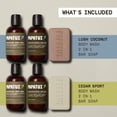 thumbnail image 6 of Papatui Holiday Gift Set, Men's Care Mini Shower Pack, Mini Shampoo Conditioner, Body Wash, Bar Soap,  Lush Coconut and Cedar Sport Scent, 6 of 13