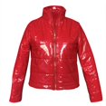 thumbnail image 6 of Abcnature Women Long Sleeve Glossy Leather Bread Down Jacket Zipper Pockets Coat Red 2XL, 6 of 6