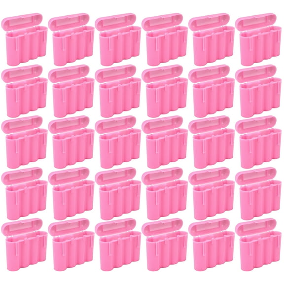 Thirty (30) EBC Battery AA AAA Pink Plastic Battery Storage Case Holder Box USA Ship