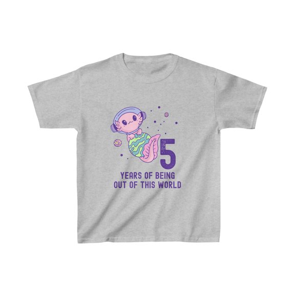 Axolotl Space 5th Birthday Kids T-Shirt