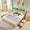 Natural, variant on Aitjunz Modern King Size Bed Frame with 50" Tall Storage Headboard, 4 Under-Bed Storage Drawers, Fluted Wood Platform Bed w/ LED Lighting and Charging Station, No Box Spring Needed, Natural