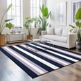 thumbnail image 3 of Area Rugs 5'x7', Purple Navy Blue Striped Carpet Runner Indoor Outdoor Rugs Home Decor Aesthetic, Abstract Gradient Lines Art Non Slip Mats Washable Accent Rug for Living Room Bedroom, 3 of 8