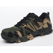 Tanleewa Men’s Steel Toe Work Shoes Breathable Safety Sneakers Shoe Size 11