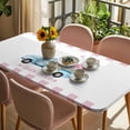 thumbnail image 3 of Valentine's Day Table Cloths for 3 Foot Rectangle Tables, Blue Truck Love Pink Plaid Romantic Patio Waterproof Elastic Fitted Tablecloths, Washable Rectangular Table Cover for Camping, 3 of 8