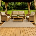 thumbnail image 2 of 3'x5' Soft and Durable Interlace Indoor - Outdoor Area Rugs Lightweight and Flexible for Easy Cleaning and Transport (Color: Taupe), 2 of 7
