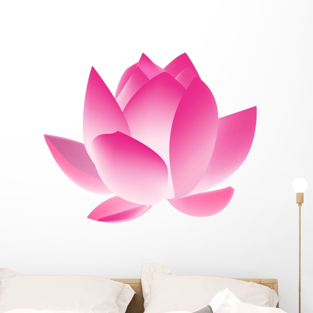 Lotus Flower Wall Decal by Wallmonkeys Peel and Stick Graphic (36 in W