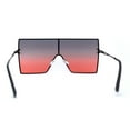 thumbnail image 2 of Lunettes de Soleil Surdimensionnées à Écran, Carrées, Sans Monture, Rectangulaires, à Tige Plate, Noir Canon Rouge, 2 of 4