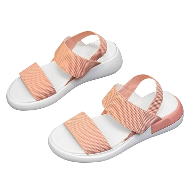 Qarigey 1 par de zapatos con correas elásticas, sandalias deportivas de verano, calzado informal transpirable, sandalias, regalos para playa al aire Calzado Rosado Größe 37 Qarigey AP011265-15