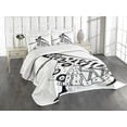 thumbnail image 3 of Ambesonne African Quilted Bedspread Set 3 Pcs, Native Tribal, King Size, Black and White, 3 of 5
