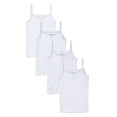 thumbnail image 1 of Débardeurs Ultra Doux pour Filles en Coton 100 % Sans Étiquette, Lot de 4 - Blanc - Taille 2/3, 1 of 6