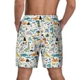 thumbnail image 4 of Balery Cartoon Dinosaur Mens Swim Trunks Swim Shorts for Men Quick Dry Inseam Beach Shorts with Compression Liner Pocket-Small, 4 of 9