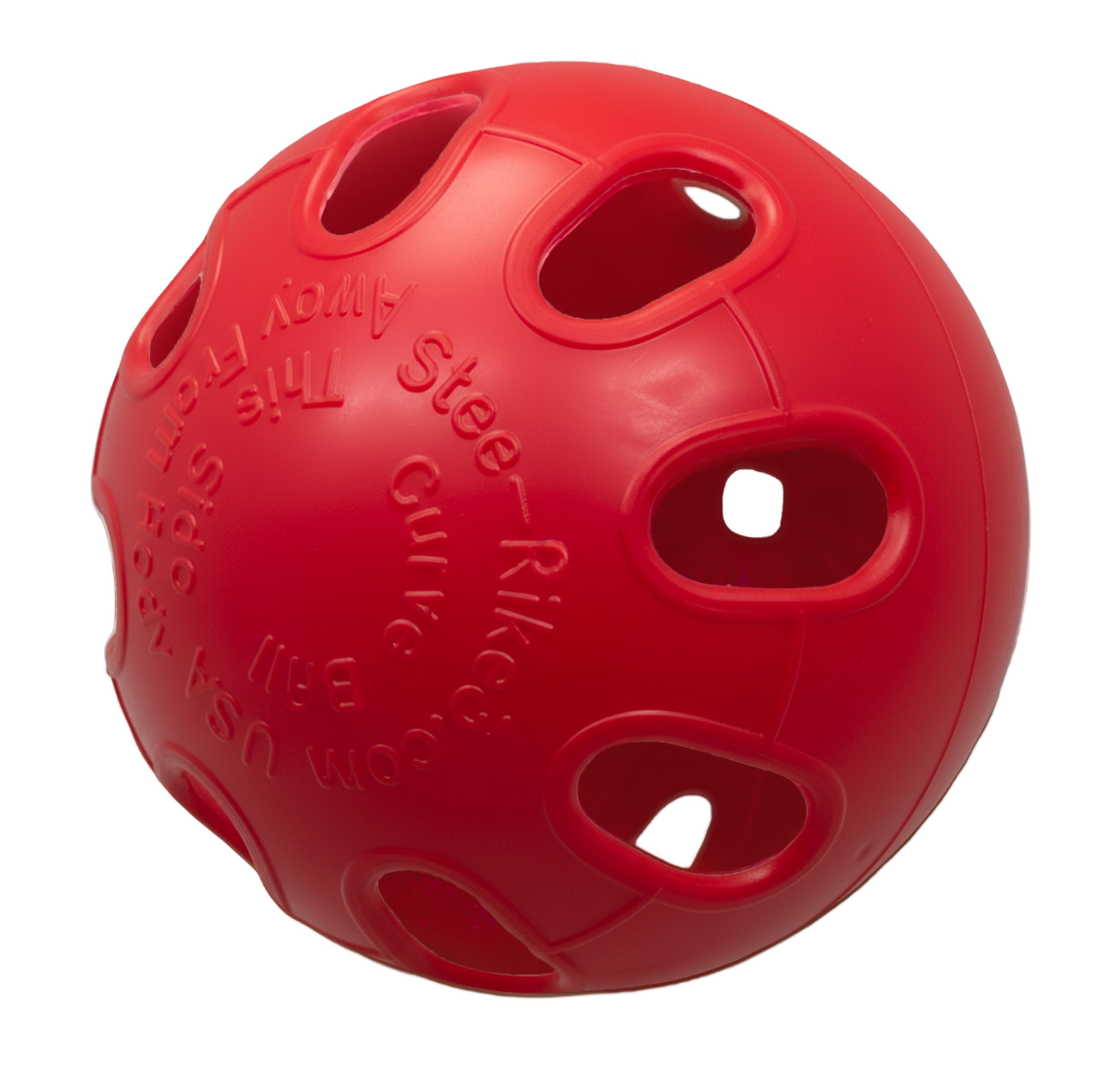 Stee-Rike 3 Premium Plastic Hard Training Baseballs, White & Red, 9 Pack