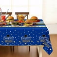 thumbnail image 4 of 3-piece set of graduation tablecloths, graduation party decorations 2025, black gold tablecloths for rectangular tables, disposable plastic tablecloths, 4 of 18