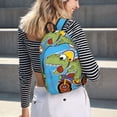 thumbnail image 5 of Yiaed Dinosaur Riding a Motorcycle Print Print Laptop Backpack Travel Canvas Backpack Vintage Aesthetic Backpack for School Knapsack Backpack Backpack for School-, 5 of 5