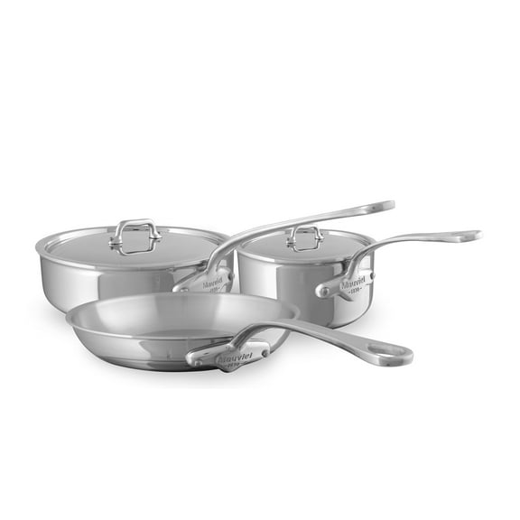 Mauviel M'Urban 4 Stainless Steel 5-Piece Cookware Set with Cast Stainless Steel Handles