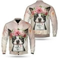 thumbnail image 3 of Happy Mother's Day Boston Terrier with Flower Crown All Over Print 3D Baseball Jacket Gentleman Dog Lover Gifts Bomber Jacket Softball - 13004, 3 of 6