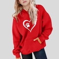 thumbnail image 4 of AUNVITO Boys & Girls 5-15Y Loose Fit Hooded Sweatshirt with Heart Paw Print Raglan Sleeves and Pockets for Fall Winter Casual Wear, 4 of 6