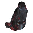 thumbnail image 2 of Fuzoiu Rose Full Moon Black Wolf Print Elastic Car Seat Covers, Seat Cover Protector,Universal Fit Interior Covers for Most Cars,Washable Seat Cover Non Slip for SUV,Sedan,Van, 2 of 5