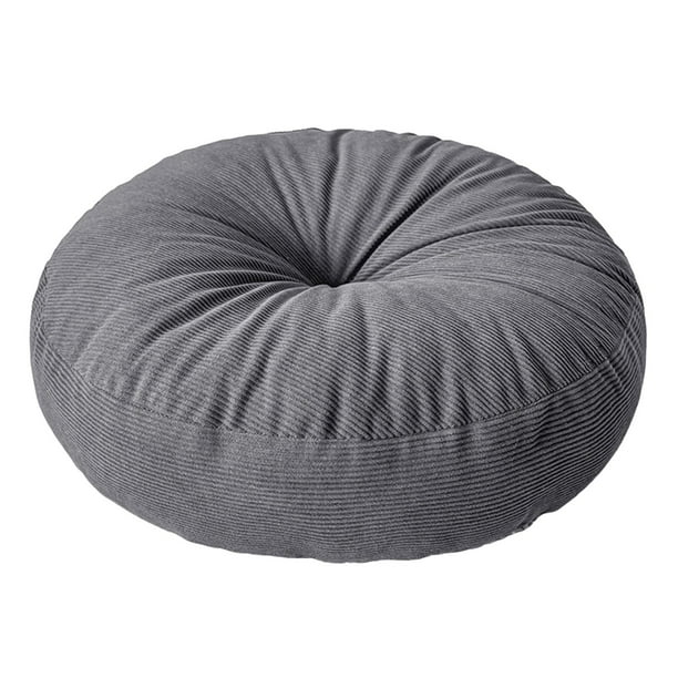Cojín redondo de pana para suelo, cojín decorativo para asiento de sofá, soporte para interior Gris oscuro
