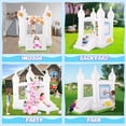 thumbnail image 6 of Veeboto Bounce House with Blower, Basketball Hoop, White Bouncy Castle with Slide, Balloons, Floor Cloths, Water Painting Mat, Suitable for Weddings, Parties, Birthdays, Indoor and Outdoor Decoration, 6 of 7