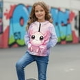 thumbnail image 3 of Xoenoiee Axolotl Tree Tie Dye Print Girls Zip Up Hoodie Long Sleeve Cute Cropped Sweatshirt Kids Crop Top Pullover Fall Outfits with Front Pocket, 5-6 Years, 3 of 7
