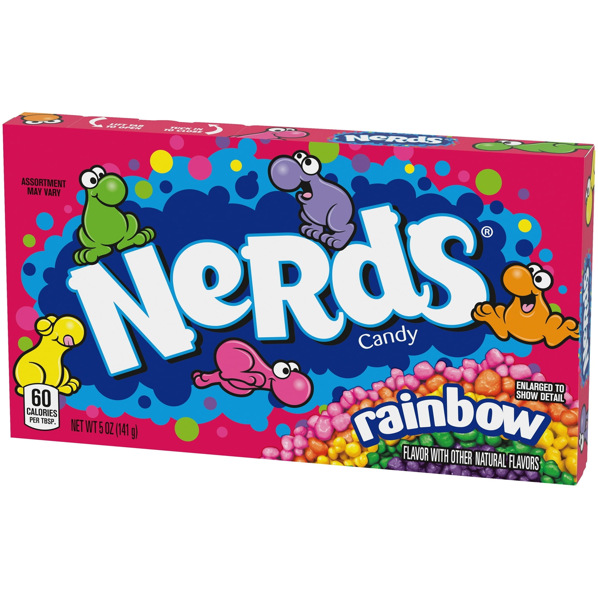 (3 pack) NERDS Candy, Theater Box, Rainbow, Crunchy Fruity, 5 oz