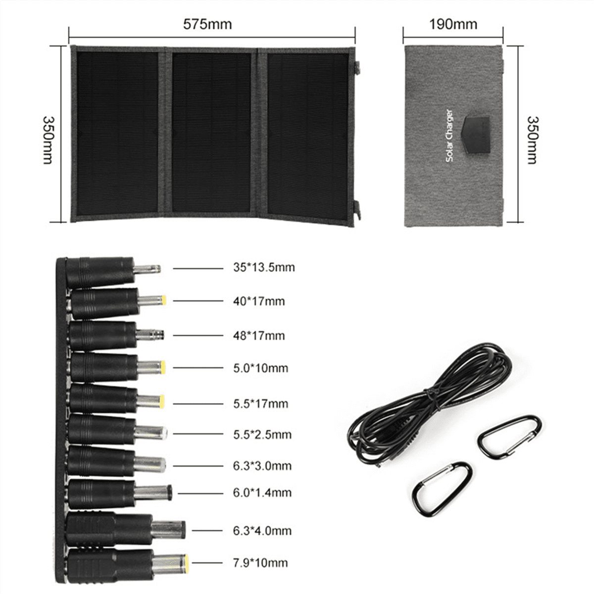 30W 18V Folding Solar Panel Type-C Usb Photovoltaic Charger Outdoor Mobile Phone Fast Charging Mobile Power Bank-Gray
