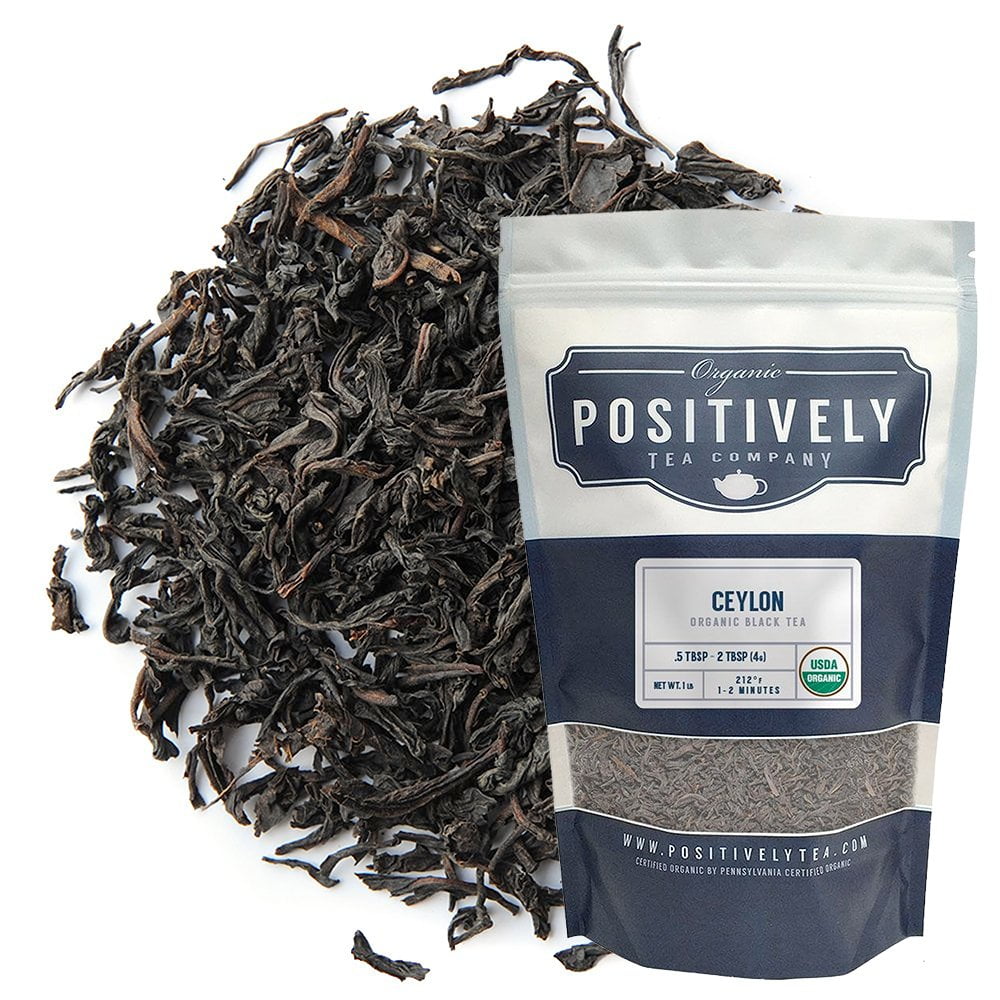 Positively Tea's Organic Ceylon Tea, Black Tea, Loose Leaf, 1 Pound Bag