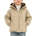 thumbnail image 3 of Abtuhar Toddler Boys Fall Winter Hooded Casual Outerwear and Jackets Solid Fleece‑lined Padded Coat with Side Pockets for 2‑9 Years, 3 of 5