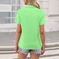 thumbnail image 4 of Womens Polo Shirts Short Sleeve V Neck Tops Business Casual Collared Solid Color Golf Shirts Blouses Green XL, 4 of 4