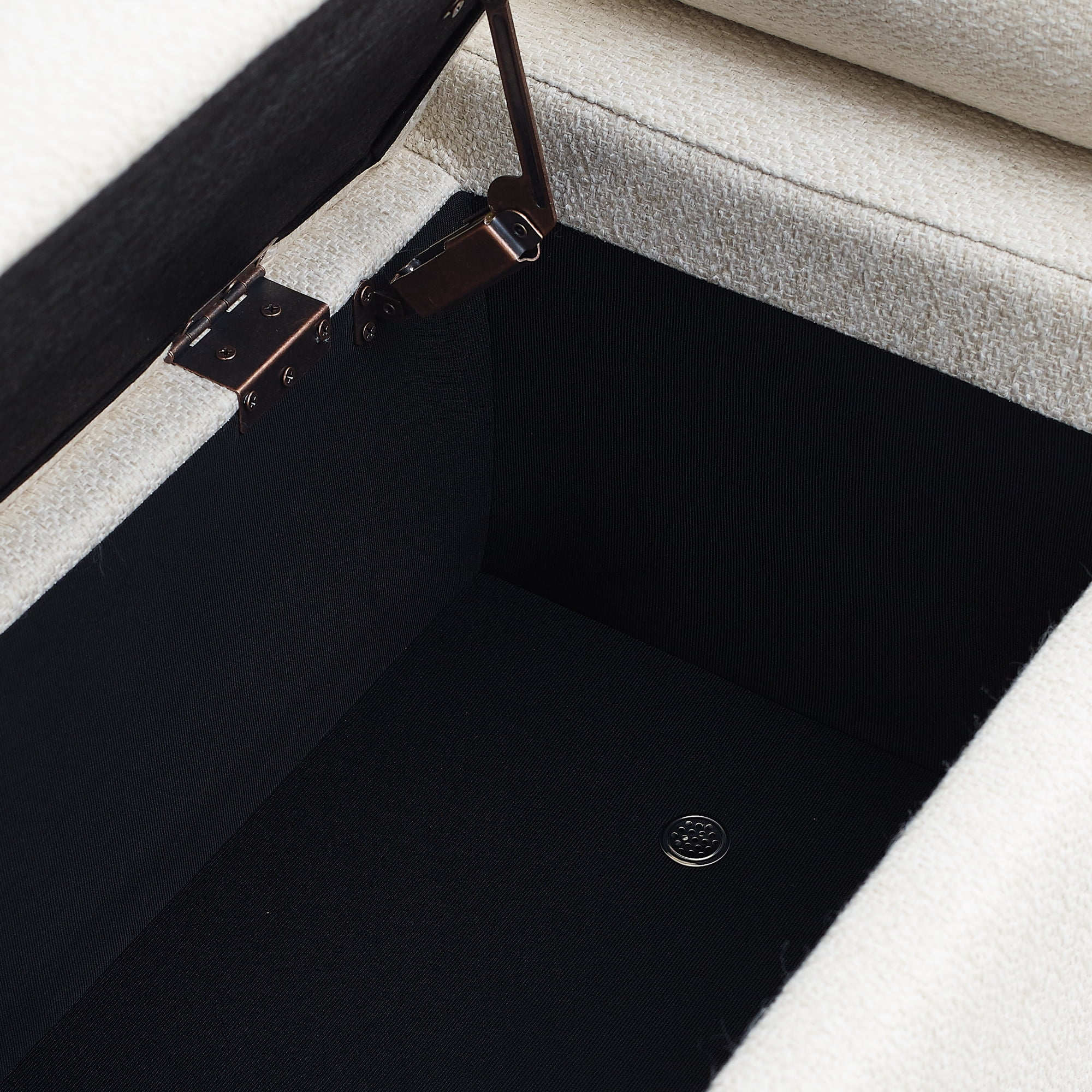 Gewnee Multifunctional Storage Bench - Soft Linen Cushion, Sturdy Iron Legs, Beige - Ideal for Window Seats & Ottomans