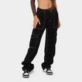thumbnail image 2 of Sngxgn Women Cargo Pants Casual Street Loose Trousers(Black,XL), 2 of 9