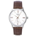 thumbnail image 1 of Casio Beside Analog Leather Strap White Dial Quartz BMS-100L-5AV Men's Watch, 1 of 1