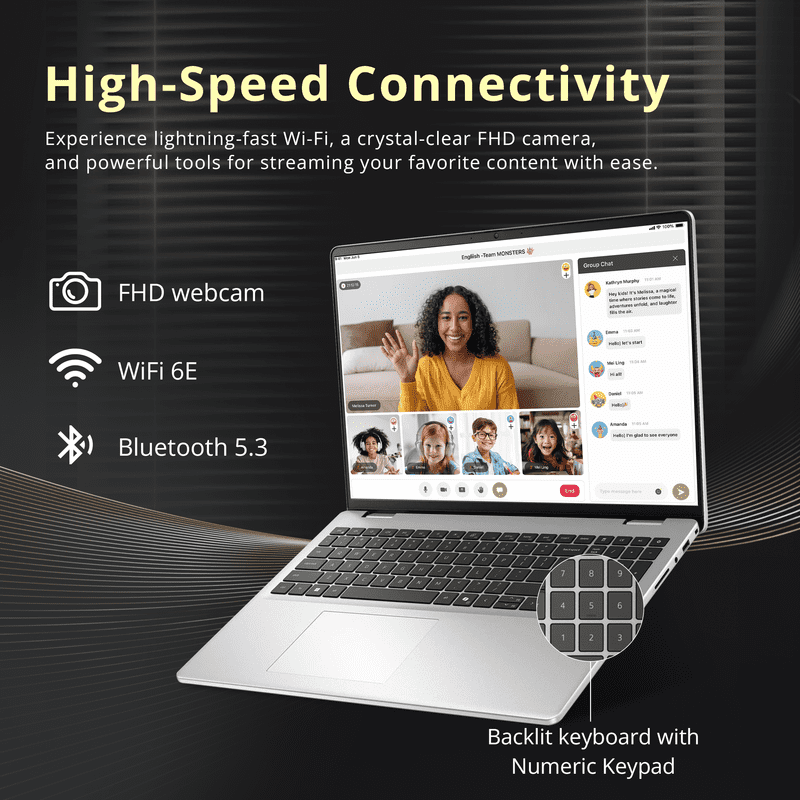 Dell 16" FHD+ Touch Laptop,Intel Core 7 150U,64GB DDR5,2.28TB Storage（2TB SSD+288GB Docking Station Set),Backlit Keyboard,Fingerprint,Win 11 Pro,Silver