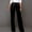 Black, variant on TMOYZQ Women's Pants Stretchy High Waisted Wide Leg Button-Down Pants Sailor Bell Flare Pants Business Office Pants