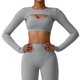 thumbnail image 1 of Camiseta de manga larga y cuello redondo para yoga para mujer: prenda básica suave y ajustada para combinar con otras prendas y llevar en otoño., 1 of 4