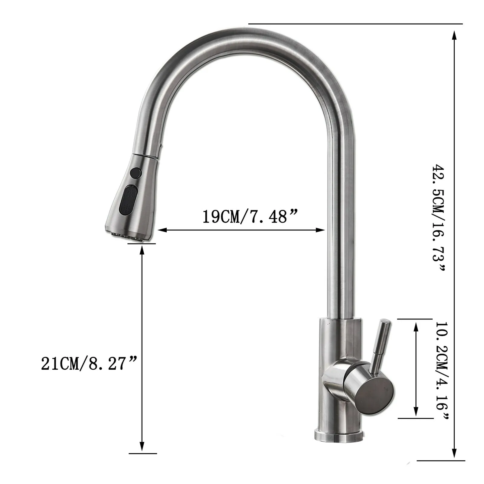 Zovajonia Touch on sensor Kitchen Faucet Sink Pull Down Swivel Mixer Faucet Brushed Nickel