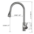 thumbnail image 6 of Zovajonia Touch on sensor Kitchen Faucet Sink Pull Down Swivel Mixer Faucet Brushed Nickel, 6 of 9