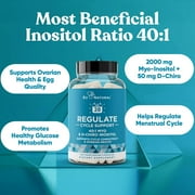 Regulate Menstrual Cycle Support – Hormone Balance at Optimal 40:1 Myo-Inositol & D-Chiro Inositol – PCOS Supplement for Period Consistency, Menstrual & Ovulation Support – 120 Vegan Capsules