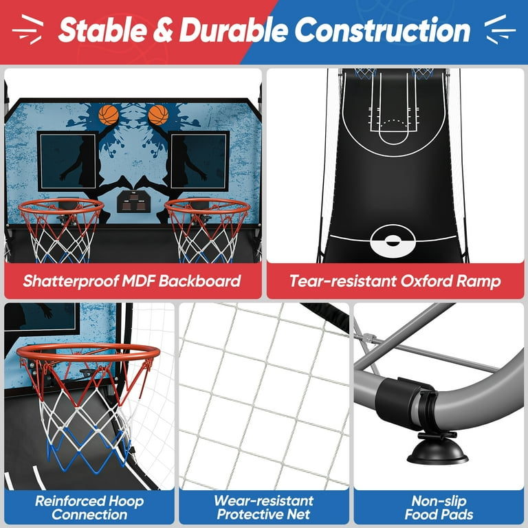ZenSports Indoor Dual Hoop Basketball Arcade Game, Foldable, 2