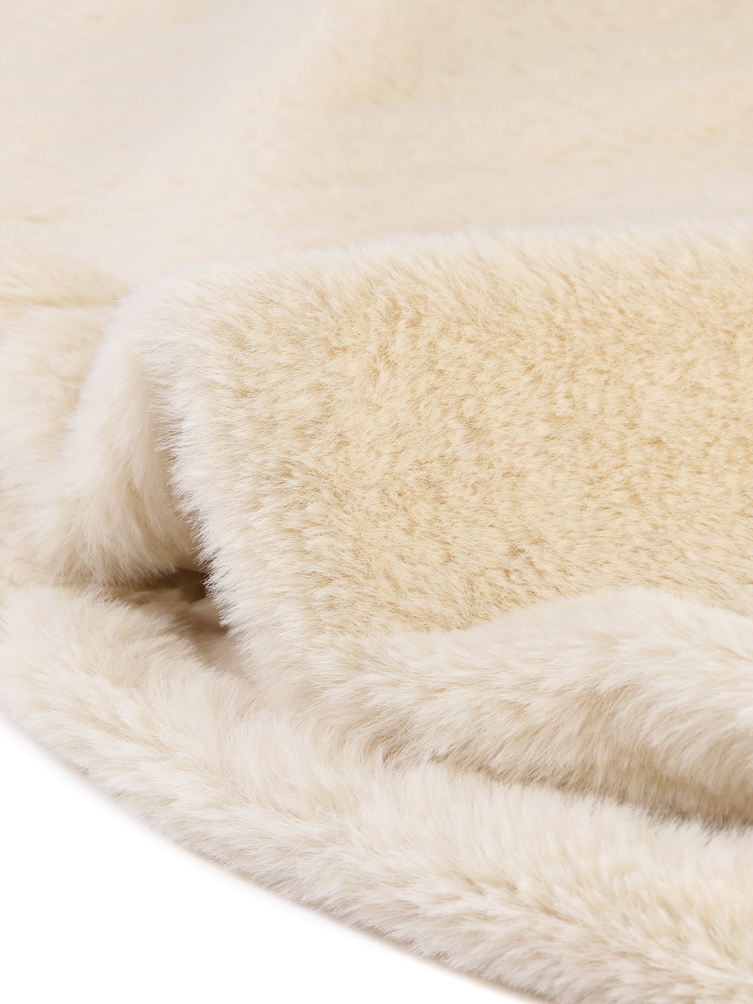 DARING DIVA Women's Lapel Faux Fur Fuzzy Warm Jacket Overcoat XL Apricot